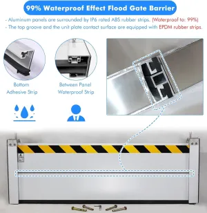 Patio Door Flood Control Barrier, Barrera Contra Inundaciones/Anti Flood Barrier for Door, Long Flood Water Barrier for Gates Parking Lots Garage Above Ground Pool, 1-15ft Waters Deflector(W 13FT/156