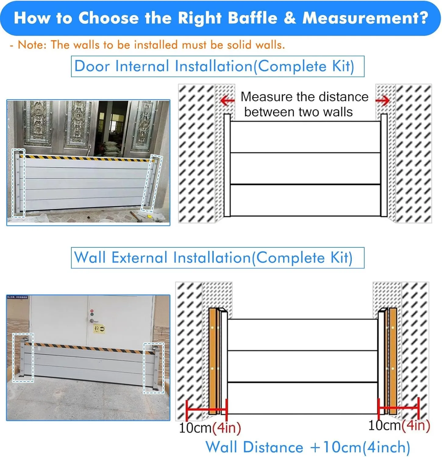 Patio Door Flood Control Barrier, Barrera Contra Inundaciones/Anti Flood Barrier for Door, Long Flood Water Barrier for Gates Parking Lots Garage Above Ground Pool, 1-15ft Waters Deflector(W 13FT/156