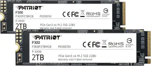 Patriot Memory P300 2TB Internal SSD 2 Pack - NVMe PCIe Gen 3x4 - M.2 2280 - Solid State Drive - P300P2TBM282
