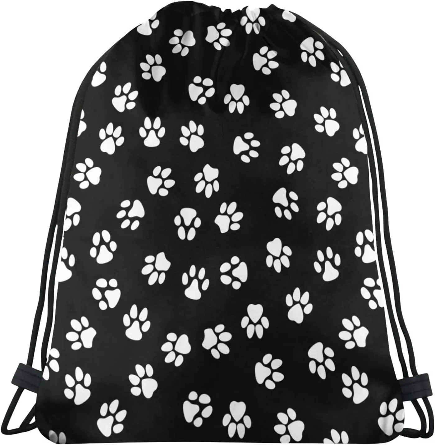 Paw Print Drawstring Bags Backpack Bag Cat or Dog Paw Prints Seamless Repeating Background String Bag Cute Animal Pet Footprints Gym Backpack for Women Men Lightweight Sports Yoga Travel Bag