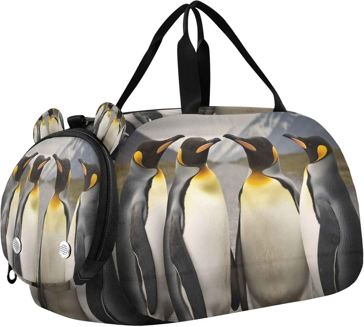 Penguin Kids Overnight Sports Duffel Bags with Shoe Compartment & Wet Pocket Travel Sport Gym Bag for Girls Boys