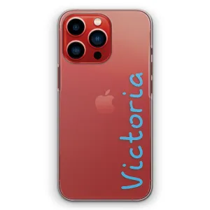Personalised Apple iPhone Hard Case with Love Summer Name In Blue