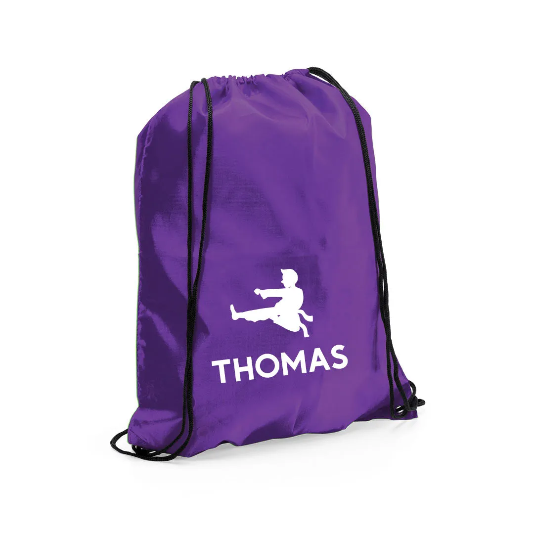 Personalised Children's Martial Arts Drawstring Bag