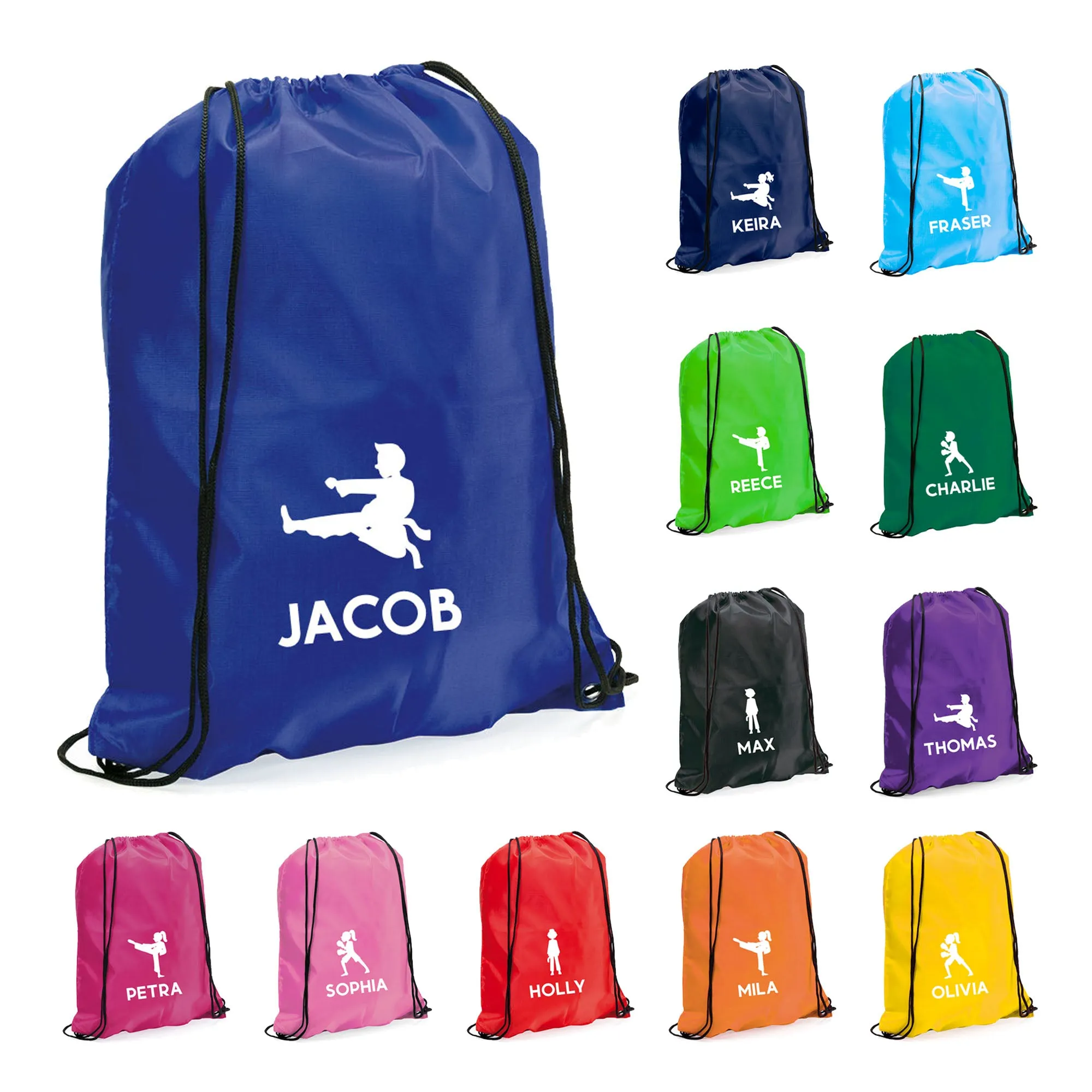 Personalised Children's Martial Arts Drawstring Bag