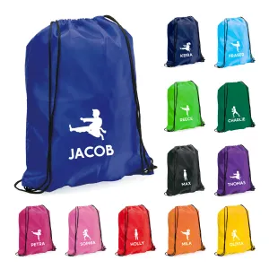 Personalised Children's Martial Arts Drawstring Bag
