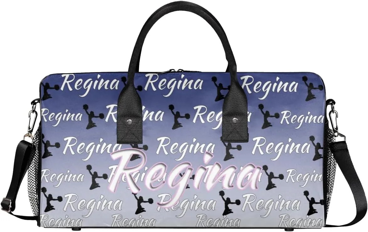 Personalized Cheer Bag, Custom Dance Ballet Bag with Name, Custom Cheer Training Practice Gym Bag Travel Sport Duffel Bag for Women, Cobalt Blue Gradient