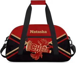 Personalized Cheerleader Bag Dance Bag for Girl, Custom Team Bag Gymnastics Bag Sport Duffel Bag, Weekender Bags Travel Duffel Bag for Cheer Team Red and Gold Cheerleader