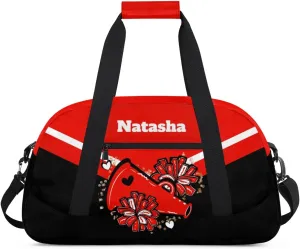Personalized Cheerleader Bag Dance Bag for Girl, Custom Team Bag Gymnastics Bag Sport Duffel Bag, Weekender Bags Travel Duffel Bag for Cheer Team Red Cheerleader