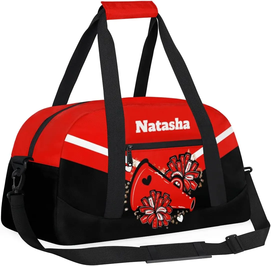 Personalized Cheerleader Bag Dance Bag for Girl, Custom Team Bag Gymnastics Bag Sport Duffel Bag, Weekender Bags Travel Duffel Bag for Cheer Team Red Cheerleader