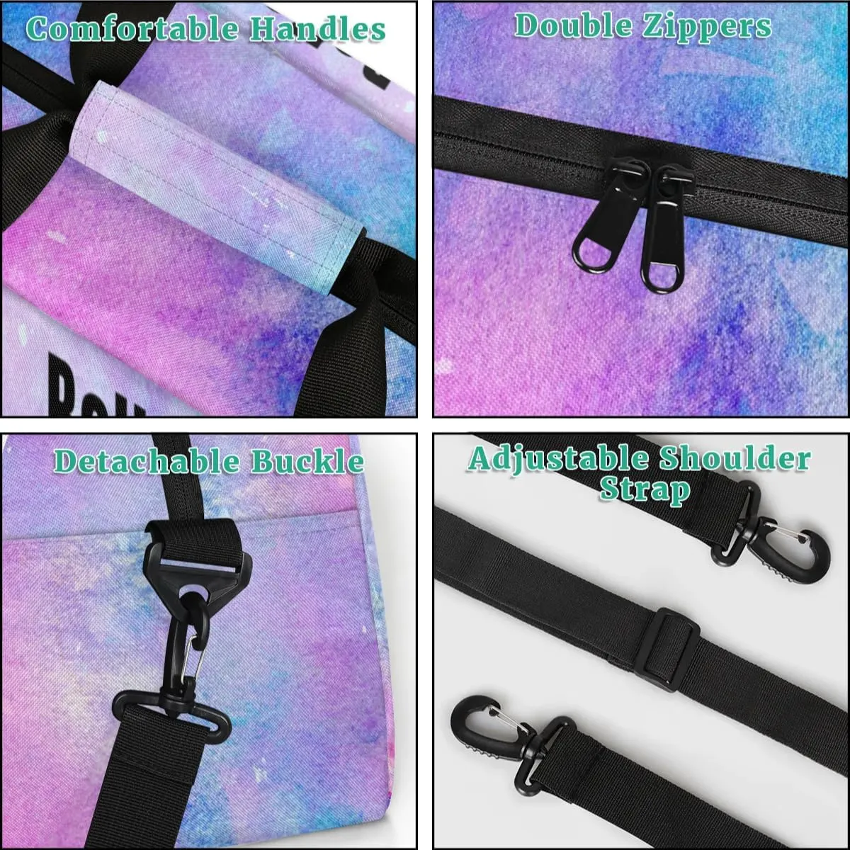 Personalized Dance Bag Gym Bag for Girl,Custom Sport Duffel Bag Weekender Bags Travel Duffel Bag Gymnastics (Multicolor 16), Option 28