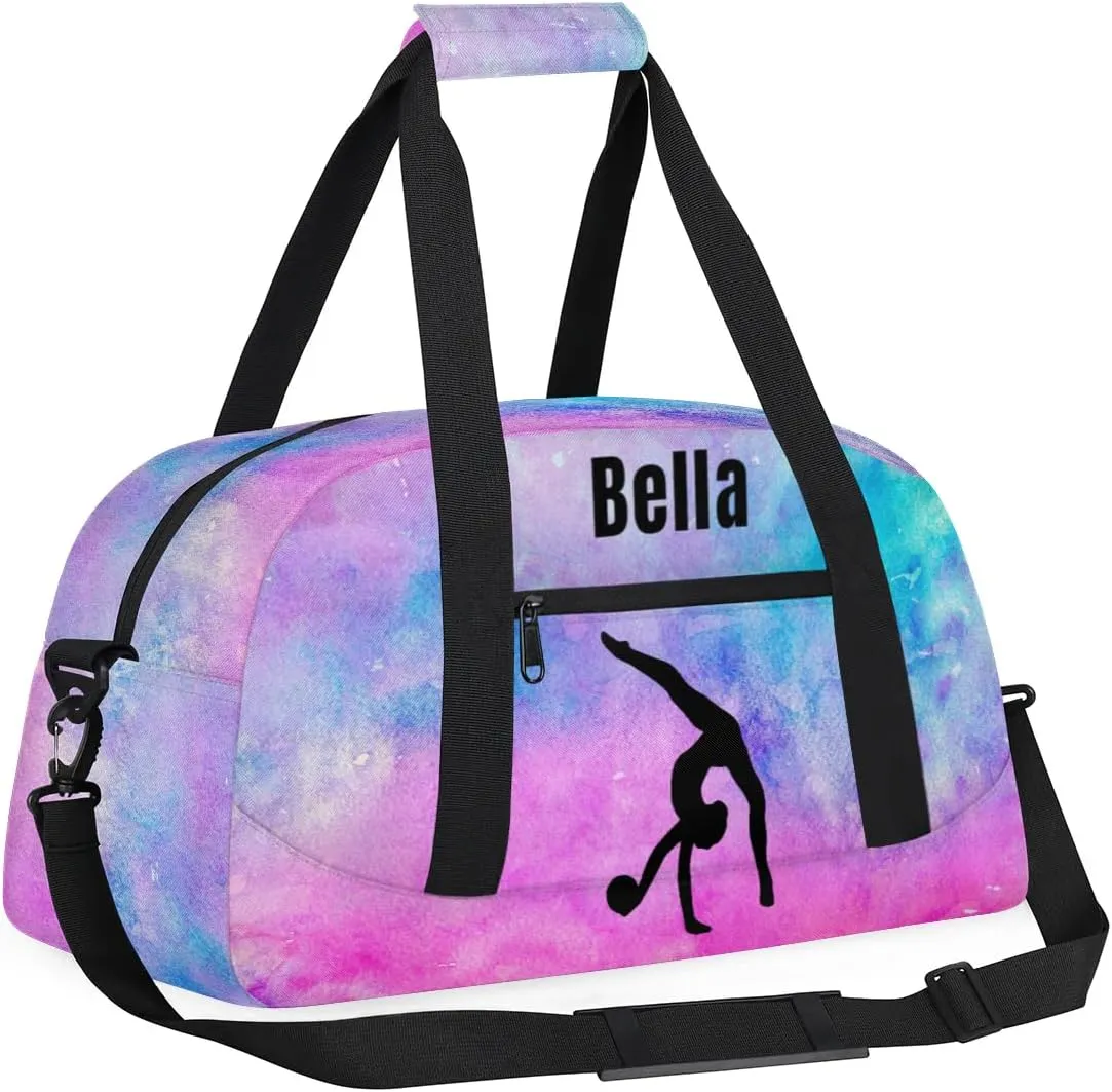 Personalized Dance Bag Gym Bag for Girl,Custom Sport Duffel Bag Weekender Bags Travel Duffel Bag Gymnastics (Multicolor 16), Option 28