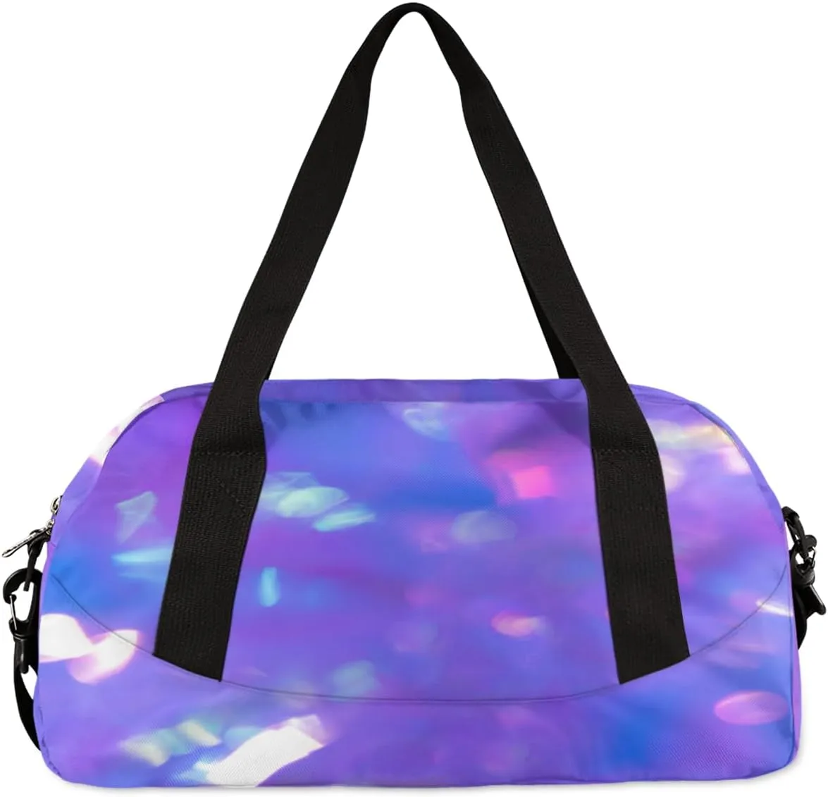 Personalized Dance Bag Gym Bag for Girls, Custom Sports Duffel Bag for Kids, Weekender Bags Travel Duffle Bag, Blue Purple Gymnastics