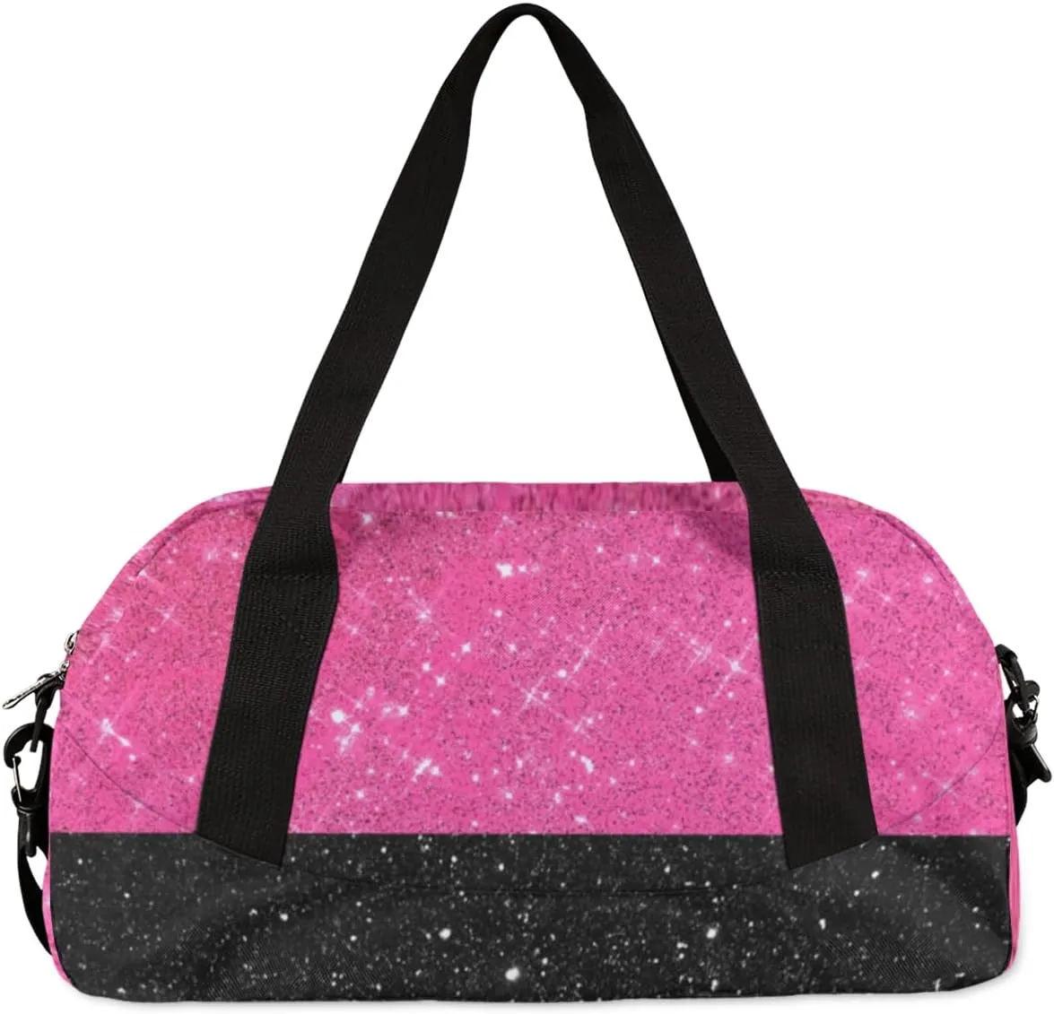 Personalized Gymnastics Pink Black Background Duffel Bag for Girl, Custom Sport Duffel Bag, Customize Travel Duffle Bag with Name, Gifts For Children