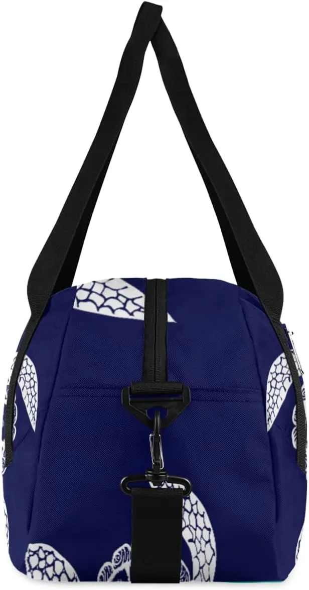 Personalized Kids Duffel Bag Animal Turtle Turquoise Art,Custom Sport Gym Bag for Boys Girls,WWeekender Overnight Bags Travel Duffel Bag,Customized Kids Gift