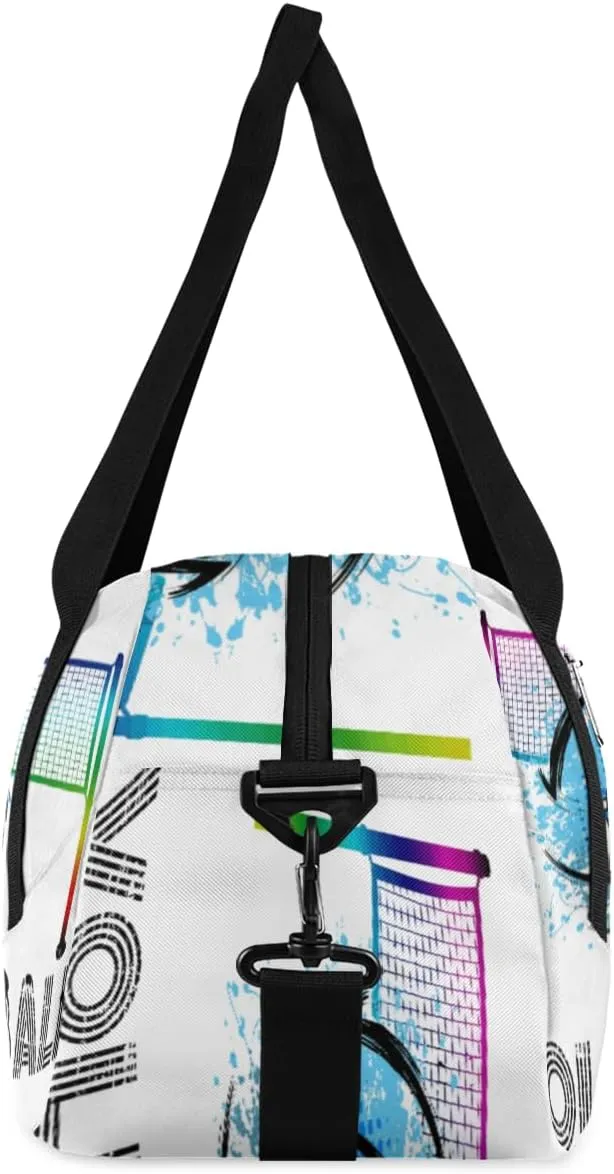 Personalized Kids Duffel Bag Art Swirl Volleyball Ball,Custom Sport Gym Bag for Boys Girls,WWeekender Overnight Bags Travel Duffel Bag,Customized Kids Gift
