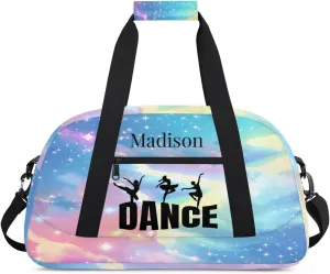 Personalized Kids Duffel Bag Ballet Dancer Dance,Custom Sport Gym Bag for Boys Girls,Weekender Overnight Bags Travel Duffel Bag,Customized Kids Gift Fantasy Galaxy