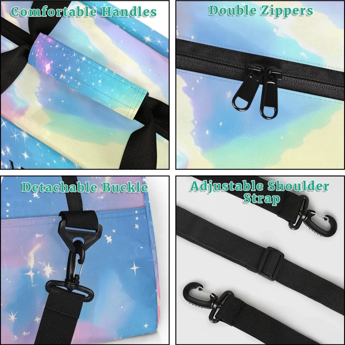 Personalized Kids Duffel Bag Ballet Dancer Dance,Custom Sport Gym Bag for Boys Girls,Weekender Overnight Bags Travel Duffel Bag,Customized Kids Gift Fantasy Galaxy