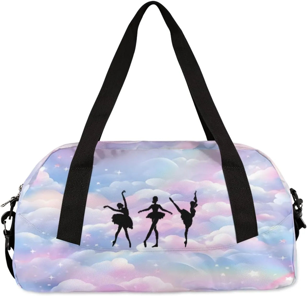 Personalized Kids Duffel Bag Ballet Dancer,Custom Sport Gym Bag for Girls,Weekender Overnight Tote Bag Carry On Duffel Bag for Travel Gymnastic Galaxy Nebula