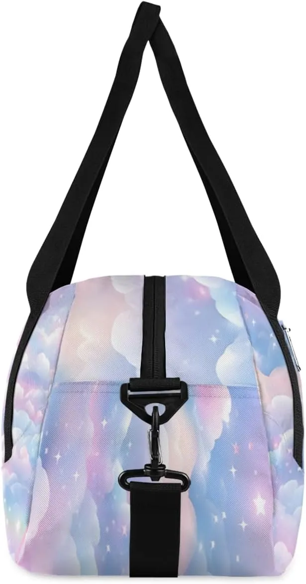 Personalized Kids Duffel Bag Ballet Dancer,Custom Sport Gym Bag for Girls,Weekender Overnight Tote Bag Carry On Duffel Bag for Travel Gymnastic Galaxy Nebula
