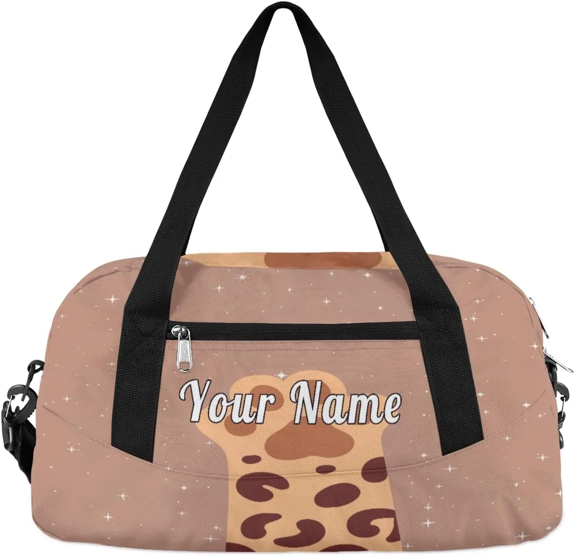 Personalized Kids Duffel Bag Cute Cat Paw,Custom Sport Gym Bag for Boys Girls,WWeekender Overnight Bags Travel Duffel Bag,Customized Kids Gift