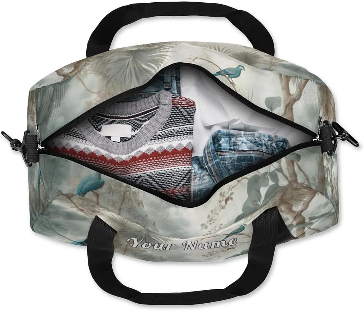 Personalized Kids Duffel Bag Fantasy Animal Peacock Tree,Custom Sport Gym Bag for Boys Girls,WWeekender Overnight Bags Travel Duffel Bag,Customized Kids Gift