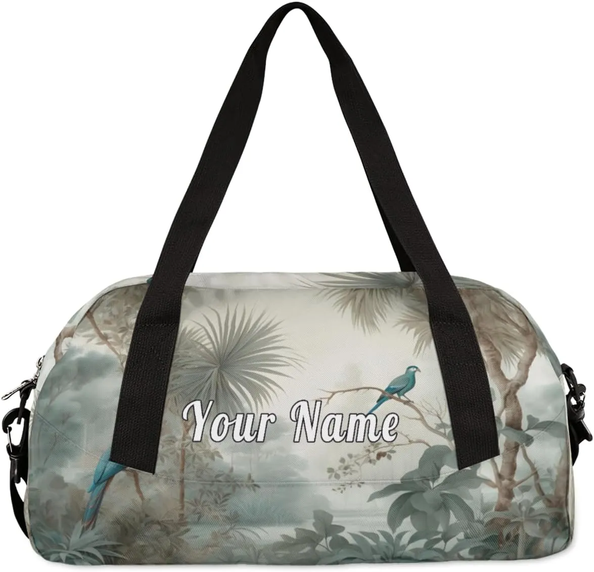 Personalized Kids Duffel Bag Fantasy Animal Peacock Tree,Custom Sport Gym Bag for Boys Girls,WWeekender Overnight Bags Travel Duffel Bag,Customized Kids Gift