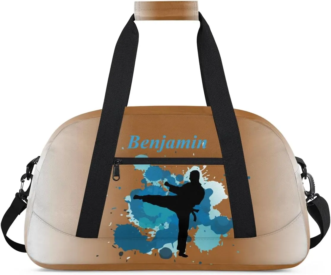 Personalized Kids Duffel Bag Martial Arts,Custom Sport Gym Bag for Boys Girls,Weekender Overnight Bags Travel Duffel Bag,Customized Kids Gift