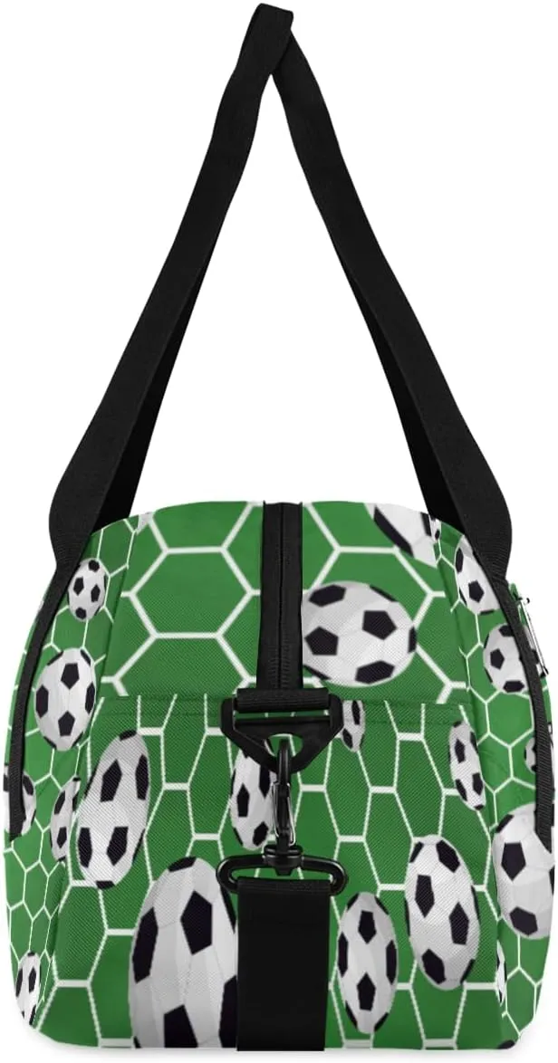 Personalized Kids Duffel Bag Sport Football Ball Pattern,Custom Sport Gym Bag for Boys Girls,WWeekender Overnight Bags Travel Duffel Bag,Customized Kids Gift