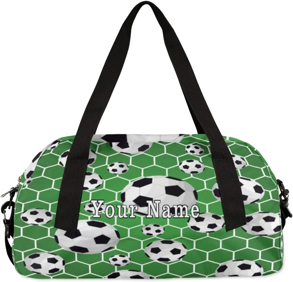 Personalized Kids Duffel Bag Sport Football Ball Pattern,Custom Sport Gym Bag for Boys Girls,WWeekender Overnight Bags Travel Duffel Bag,Customized Kids Gift