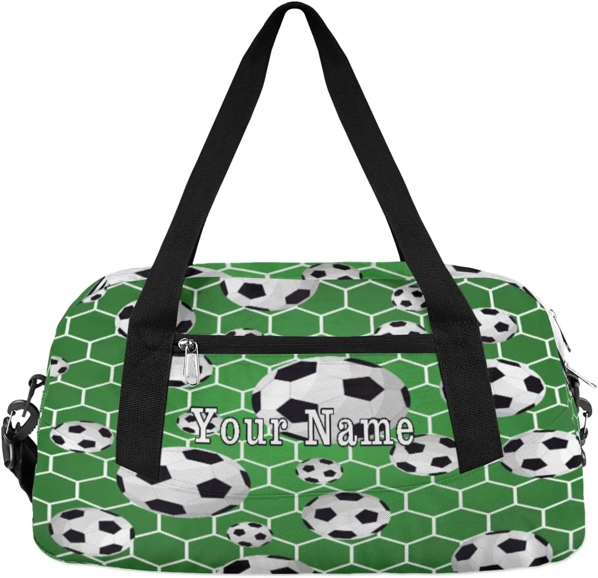 Personalized Kids Duffel Bag Sport Football Ball Pattern,Custom Sport Gym Bag for Boys Girls,WWeekender Overnight Bags Travel Duffel Bag,Customized Kids Gift