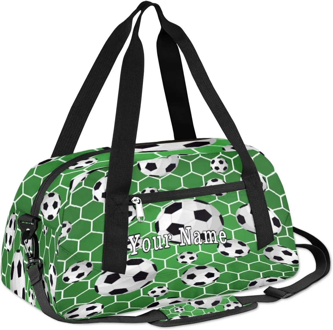 Personalized Kids Duffel Bag Sport Football Ball Pattern,Custom Sport Gym Bag for Boys Girls,WWeekender Overnight Bags Travel Duffel Bag,Customized Kids Gift