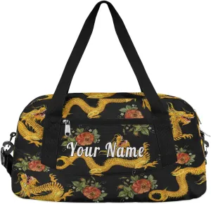 Personalized Kids Duffel Bag Vintage Ancient Dragon,Custom Sport Gym Bag for Boys Girls,WWeekender Overnight Bags Travel Duffel Bag,Customized Kids Gift