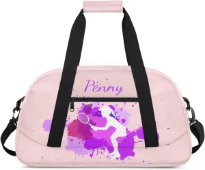 Personalized Kids Duffel Bag,Custom Sport Gym Bag for Boys Girls,Weekender Overnight Bags Travel Duffel Bag,Customized Kids Gift Tennis