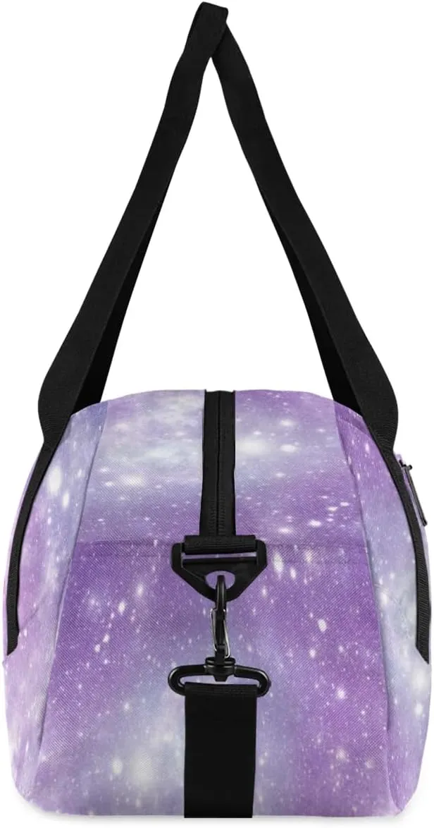 Personalized Kids Duffel Bag,Custom Sport Gym Bag for Girls,Weekender Overnight Bags Travel Duffel Bag,Customized Kids Gift Purple Galaxy Gymnastic