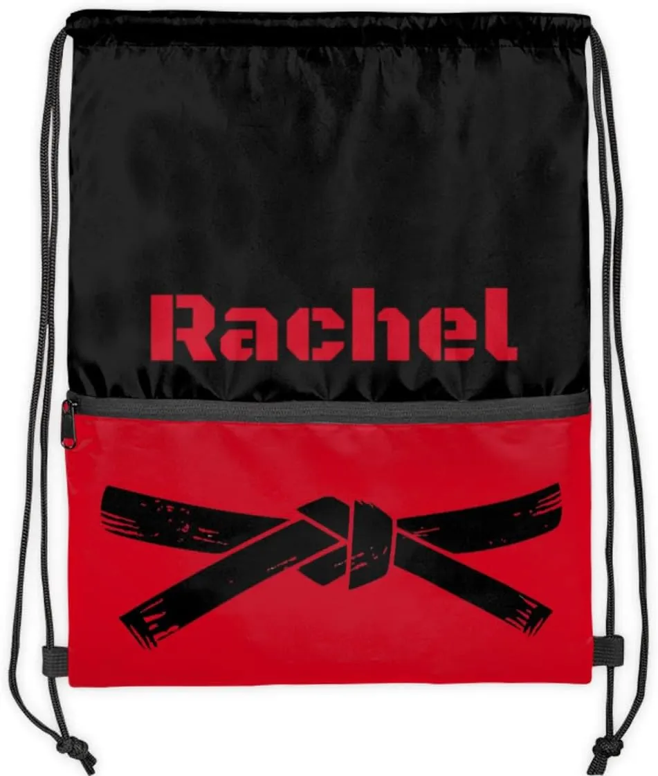Personalized Martial Art Drawstring Bags Drawstring Backpack for Kids, Taekwondo Karate Drawstring Bags for Boys Girls Karate Belt