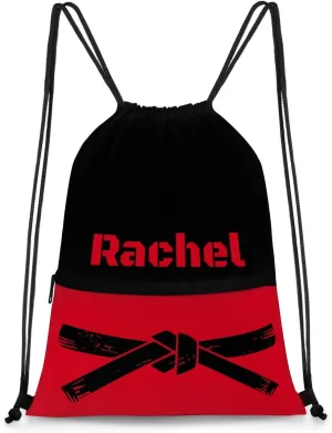 Personalized Martial Art Drawstring Bags Drawstring Backpack for Kids, Taekwondo Karate Drawstring Bags for Boys Girls Karate Belt