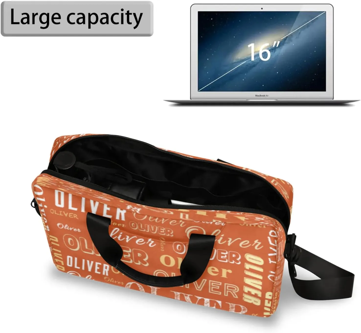 Personalized Picture Laptop Tote Custom Name Laptop Case Shoulder Bag Messenger Computer Bags Laptop Adjustable Shoulder
