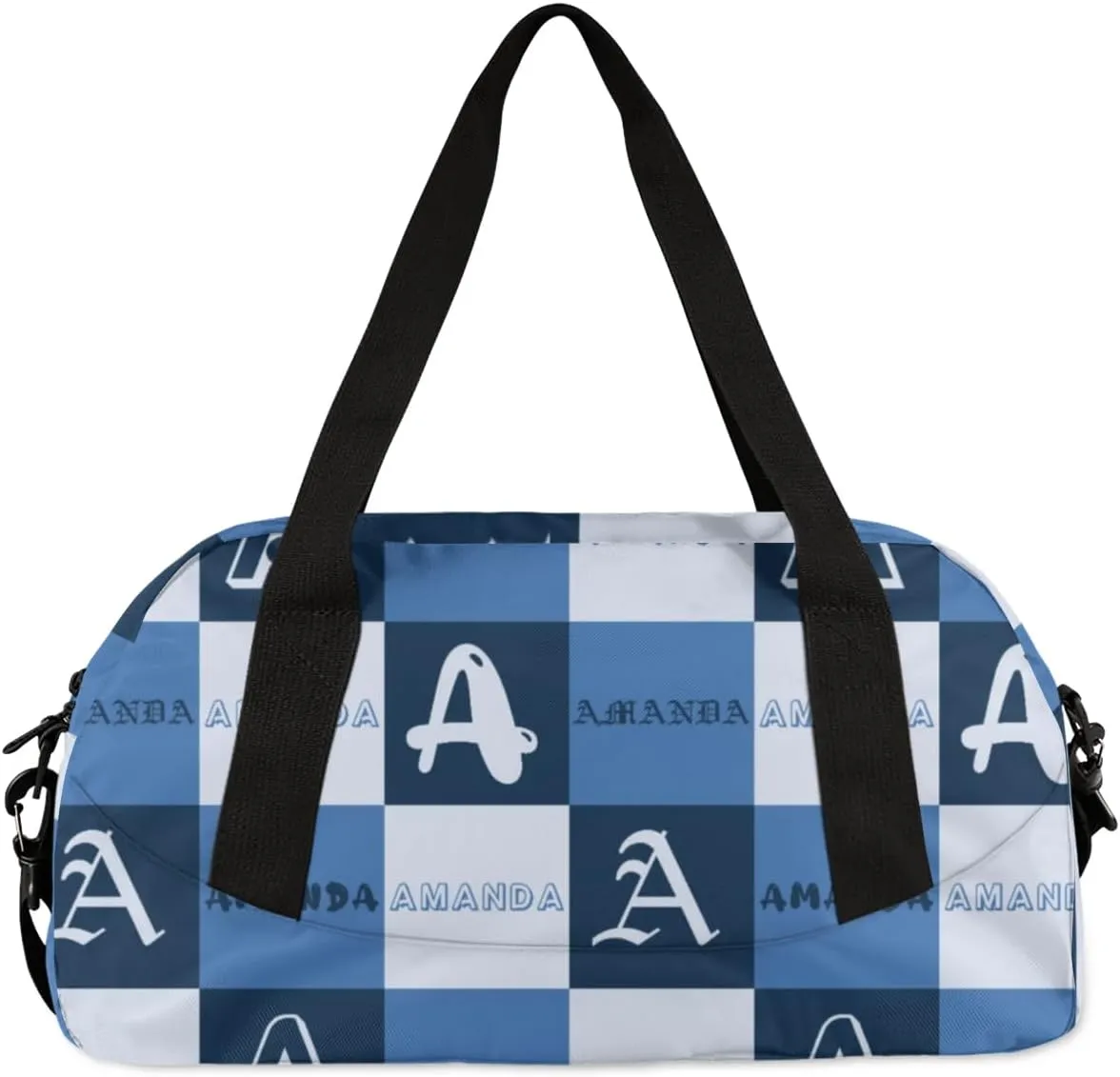 Personalized Sport Dance Bag Custom Boys Gym Bag Girls Ballet Dance Bag Customize Travel Duffle Bag with Name Overnight Weekender Bags (Blue Grey)