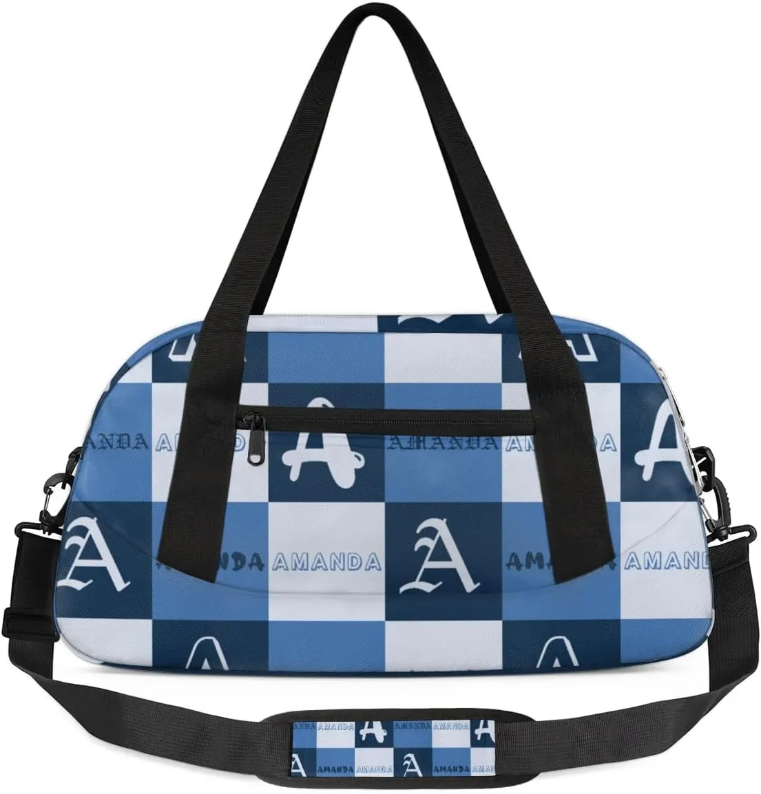 Personalized Sport Dance Bag Custom Boys Gym Bag Girls Ballet Dance Bag Customize Travel Duffle Bag with Name Overnight Weekender Bags (Blue Grey)