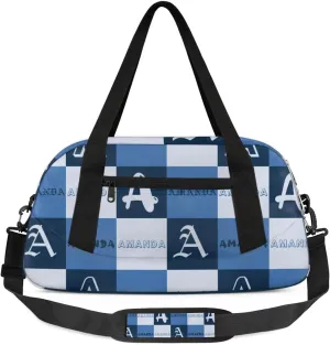 Personalized Sport Dance Bag Custom Boys Gym Bag Girls Ballet Dance Bag Customize Travel Duffle Bag with Name Overnight Weekender Bags (Blue Grey)