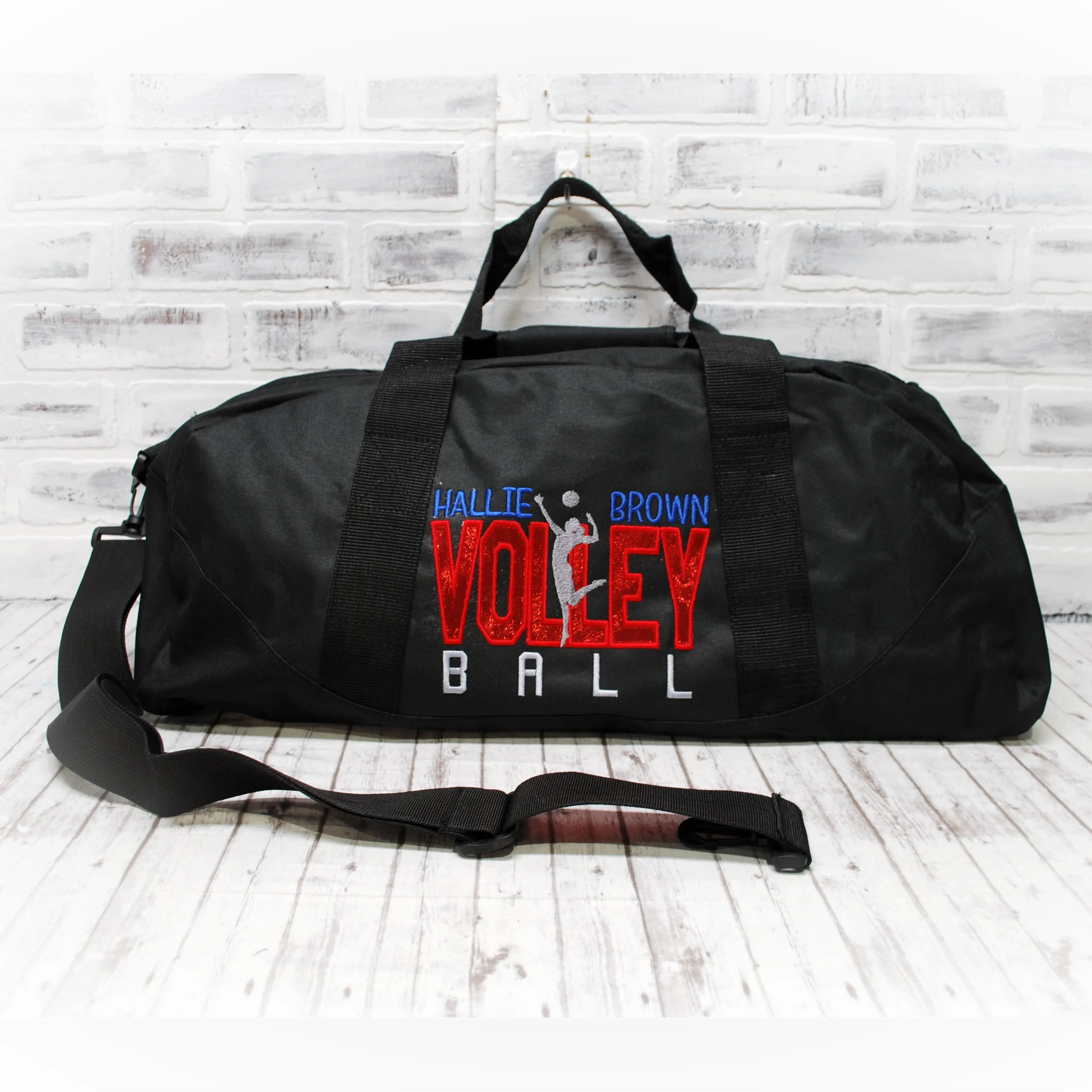 Personalized Volleyball Red with Custom Color Travel Bag