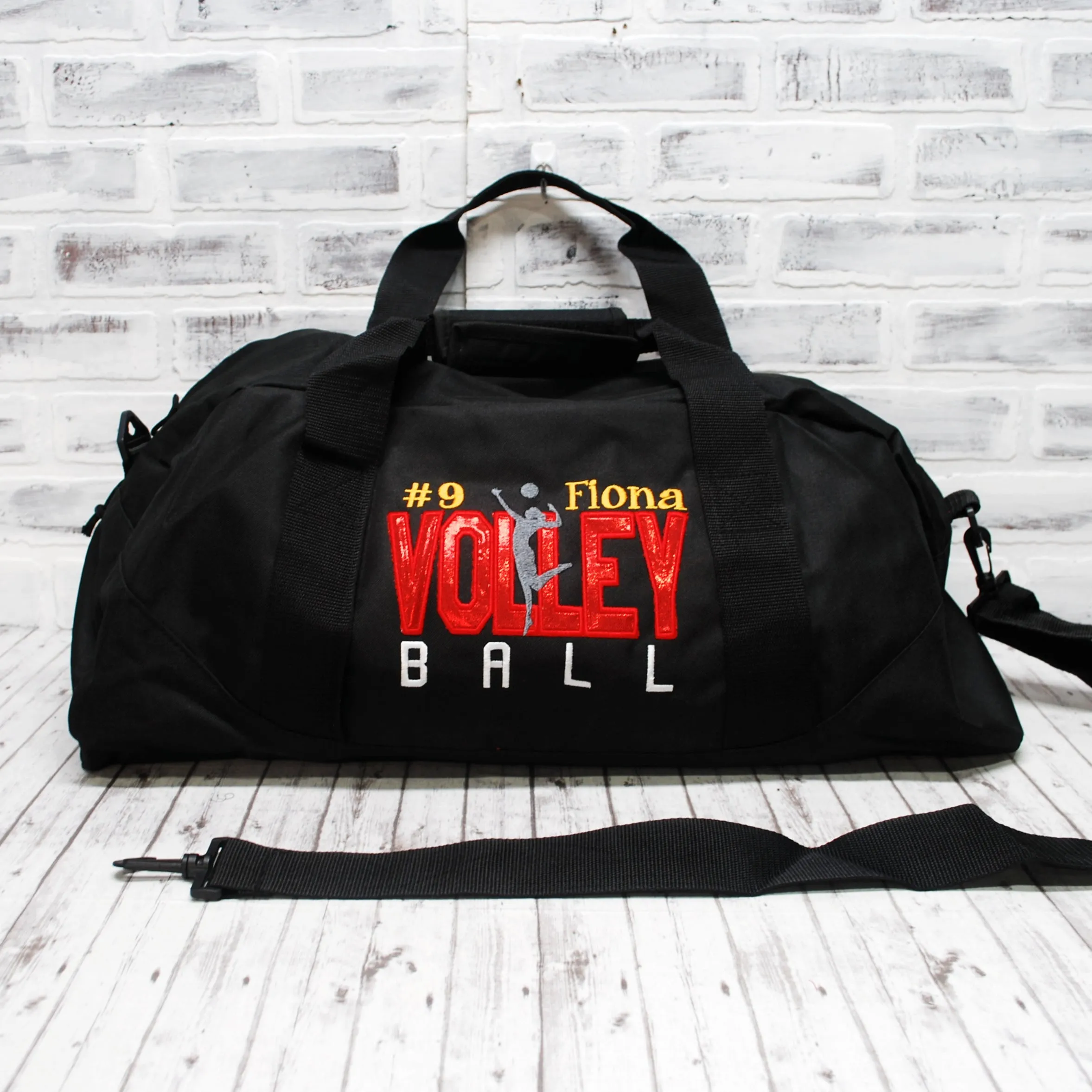 Personalized Volleyball Red with Custom Color Travel Bag
