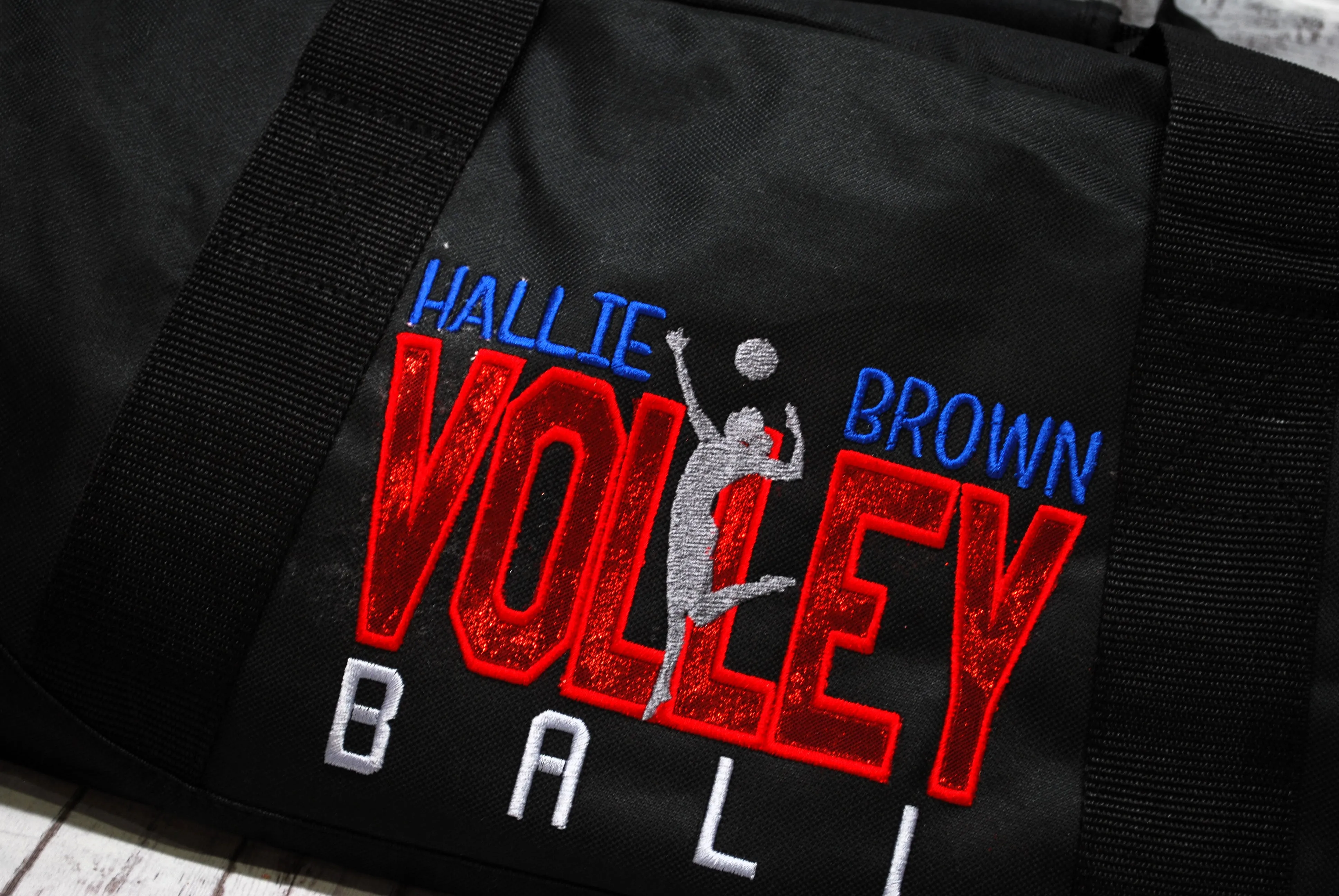 Personalized Volleyball Red with Custom Color Travel Bag