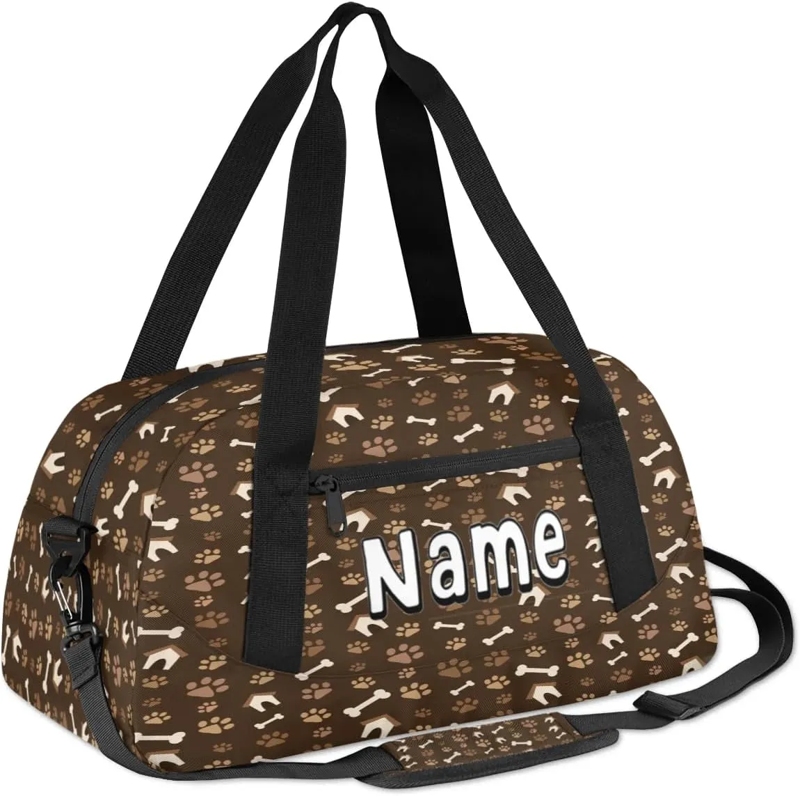 Pet Paw Print Personalized Kids Duffle Custom Duffel Bag for Little Girls Boys Overnight Bag Mini Gym Duffle Bag 18.5 Inch Footprints Weekender Bag for Kids Travel Sport Duffle Bag