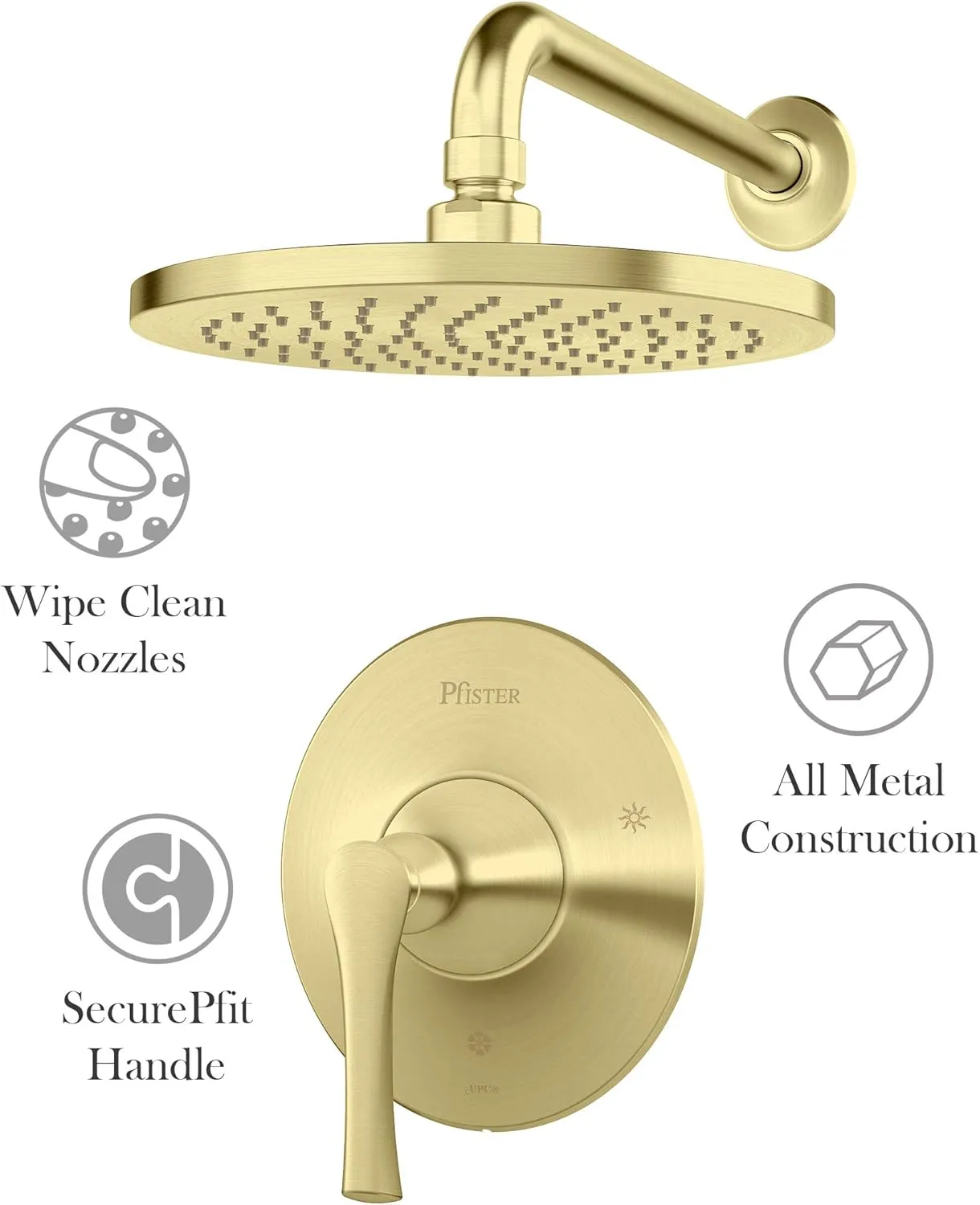 Pfister LG89-7RHBG Rhen Shower Only Trim, Brushed Gold