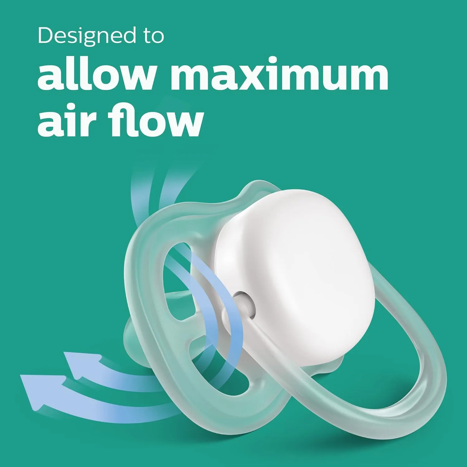 Philips AVENT Ultra Air Pacifier, 0-6 Months, Blue/Green, 4 Pack, SCF244/40