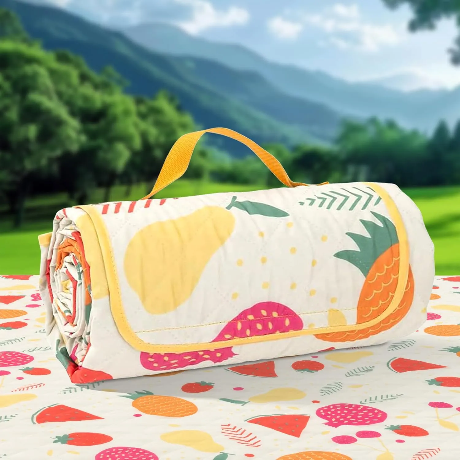 Picnic Blanket, Waterproof Sandproof, Machine Washable, Extra Large Outdoor Blanket, Portable Picnic Mat for Grass, Park, Beach, Camping