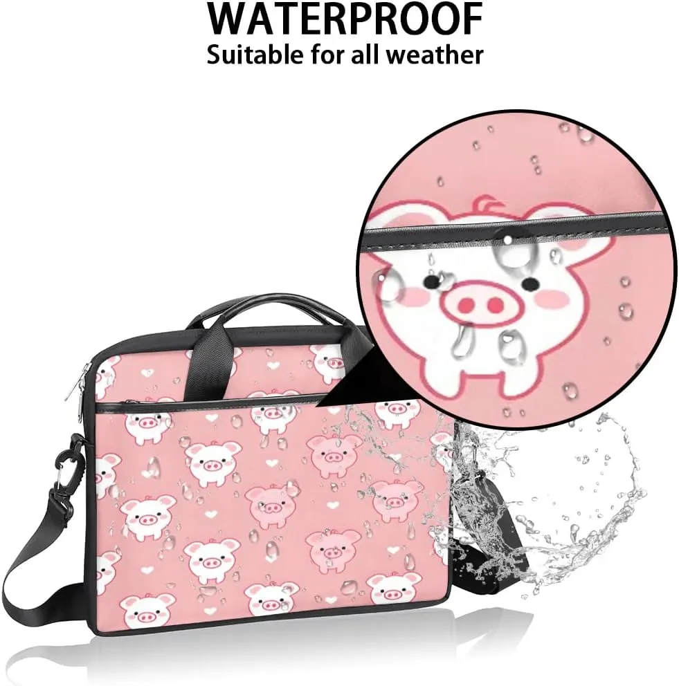 Piggy Pink 15 Inch Laptop Bag Laptop Shoulder Bag Computer Cases for Laptops or Tablets