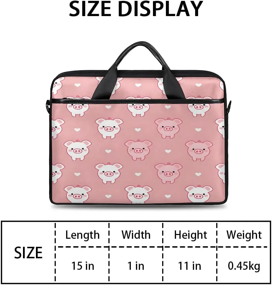 Piggy Pink 15 Inch Laptop Bag Laptop Shoulder Bag Computer Cases for Laptops or Tablets