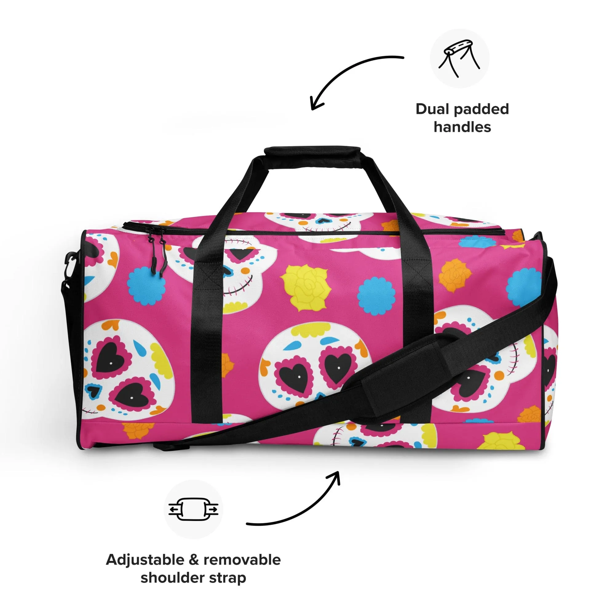 Pink Sugar Skulls Sports Duffle bag